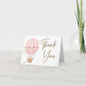 Pink Boho Bär Baby Shower  Dankeskarte (Vorderseite)