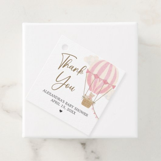 Pink Boho Bear Baby Shower  Geschenkanhänger (Beispiel)