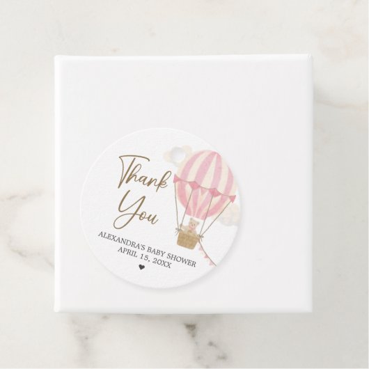 Pink Boho Bear Baby Shower  Geschenkanhänger (Beispiel)