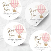 Pink Boho Bear Baby Shower Runder Aufkleber