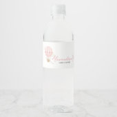 Pink Boho Bear Baby Shower Wasserflaschenetikett (Vorderseite)
