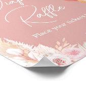 Pink Boho Bear Ballon Babydusche Windelwanne Winde Poster (Ecke)