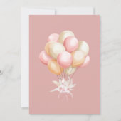 Pink Boho Bear Balloon Babydusche Einladung (Rückseite)