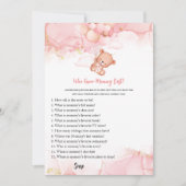 Pink Boho Bear, der Mommy Best Baby Shower kennt Einladung (Vorderseite)