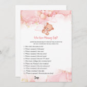 Pink Boho Bear, der Mommy Best Baby Shower kennt Einladung (Vorne/Hinten)