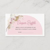 Pink Boho Bearly Wait Baby Dusche Windeln Windeln Begleitkarte (Vorderseite)