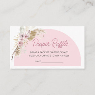 Pink Boho Bearly Wait Baby Dusche Windeln Windeln Begleitkarte