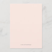 Pink boho Blumengras Wünsche für kleine Mädchen Hinweiskarte (Rückseite)