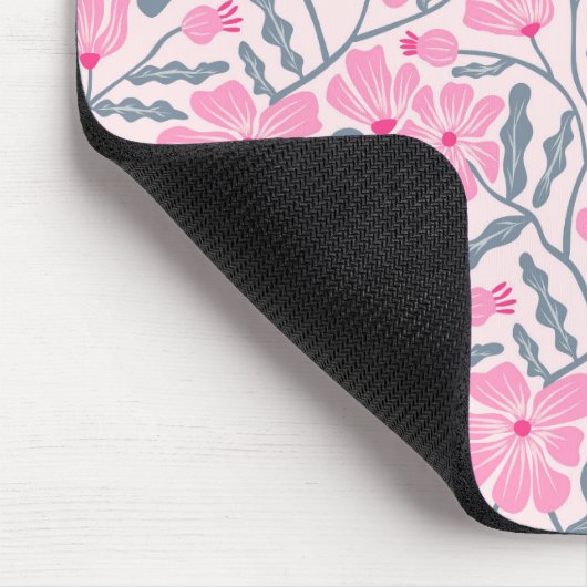 Pink Boho Blumenmuster Mousepad (Ecke)