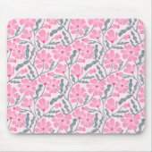 Pink Boho Blumenmuster Mousepad (Vorne)
