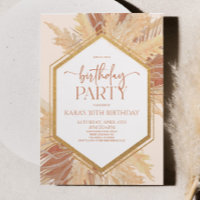 Pink Boho Bohemisch Floral Blume Geburtstagsparty