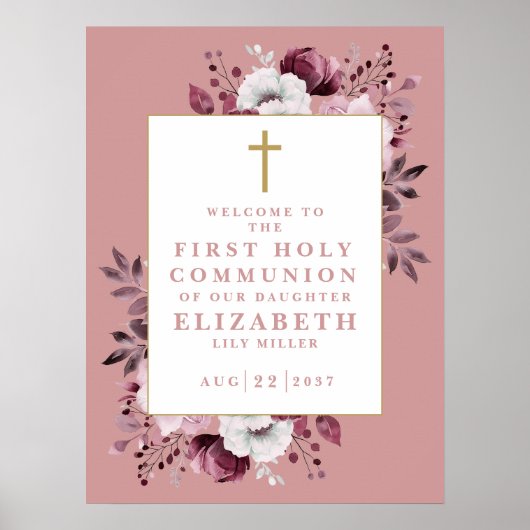 Pink Boho Botanische Heilige Kommune Begrüßungszei Poster (Vorne)