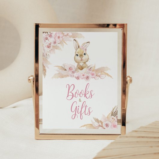Pink Boho Bunny Baby Duschbücher und Geschenke Poster