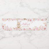 Pink Boho Bunny Baby Dusche Wasserflaschenetikett (Einzelnes Label)