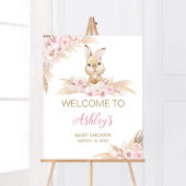 Pink Boho Bunny Baby Dusche Willkommen Poster