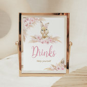 Pink Boho Bunny Baby Duschgetränke Poster