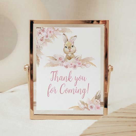 Pink Boho Bunny Baby Shower Vielen Dank für Ihr Ko Poster