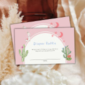 Pink Boho Cactus Toys Diaper Raffle Baby Dusche Begleitkarte