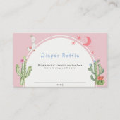 Pink Boho Cactus Toys Diaper Raffle Baby Dusche Begleitkarte (Vorderseite)