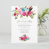 Pink Boho Chic Junggeselinnen-Abschied Einladung (Stehend Vorderseite)