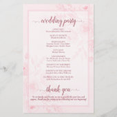 Pink Boho Chic Peonies Budget Wedding Program (Rückseite)
