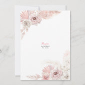 Pink Boho Chic Quinceanera Einladung (Rückseite)