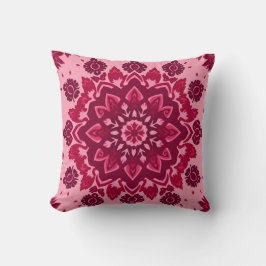Pink Boho Chic Throw Pillow Kissen