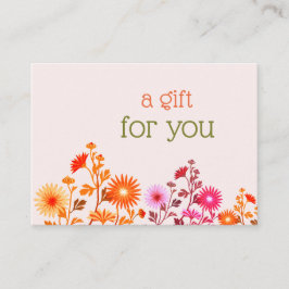 Pink Boho Country Floral Business Card Visitenkarte