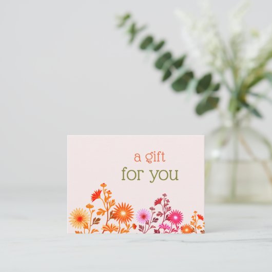 Pink Boho Country Floral Business Card Visitenkarte (Stehend Vorderseite)