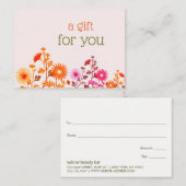 Pink Boho Country Floral Business Card Visitenkarte (Vorne/Hinten)