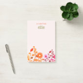 Pink Boho Country Floral Notepad Post-it Klebezettel (Büro)