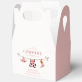 Pink Boho Cowgirl Clothesline Cowhide Babydusche Geschenkschachtel (Offen)