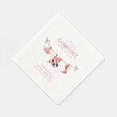 Pink Boho Cowgirl Clothesline Cowhide Babydusche Serviette (Ecke)