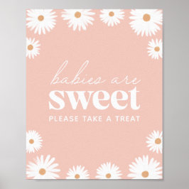 Pink Boho Daisy Baby Dusche Babys sind süß Poster