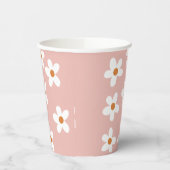 Pink Boho Daisy Birthday Party Pappbecher (Links)