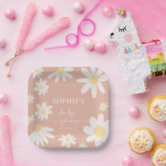 Pink Boho Daisy Blume Paper Teller (Party)