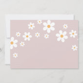 Pink Boho daisy Books for Baby Einladung (Rückseite)