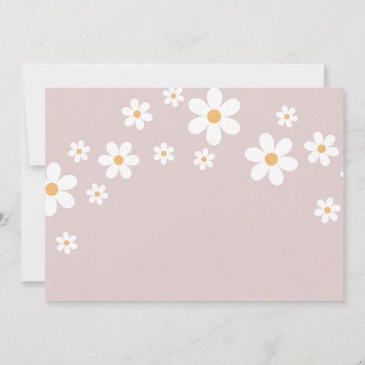 Pink Boho daisy Books for Baby Einladung (Rückseite)