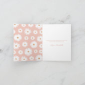 Pink Boho Daisy Floral Girl Babydusche Dankeskarte (Innenseite)