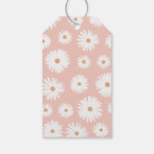 Pink Boho Daisy Floral Girl Babydusche Geschenkanhänger (Rückseite)