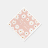 Pink Boho Daisy Floral Girl Babydusche Serviette (Ecke)