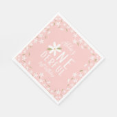 Pink Boho Daisy Onederful Birthday Napkins Serviette (Ecke)