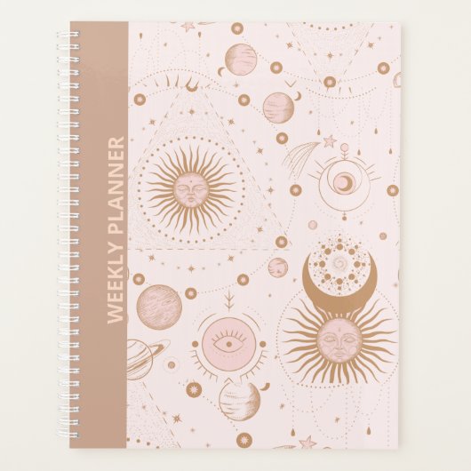 PINK BOHO DESIGN WEEKLY PLANNANT PLANER (Vorderseite)