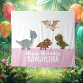 Pink Boho Dinosaurier Hintergrund Wandteppich