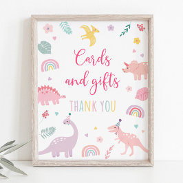 Pink Boho Dinosaurier Karten und Geschenke Geburts Poster