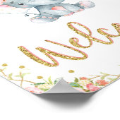 Pink Boho Elephant Baby Dusche Begrüßung Dekoratio Poster (Ecke)
