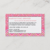 Pink Boho Elephant, Babysitter, Tagesbetreuung, Ki Visitenkarte (Rückseite)