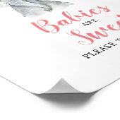 Pink Boho Elephant Girl Babies sind Sweet Sign Poster (Ecke)