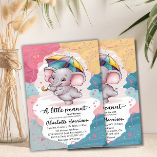 Pink Boho Elephant Girl Baby Dusche Einladung