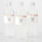 Pink Boho Elephant Girl Baby Dusche Wasser Flasche Wasserflaschenetikett (Flaschen)